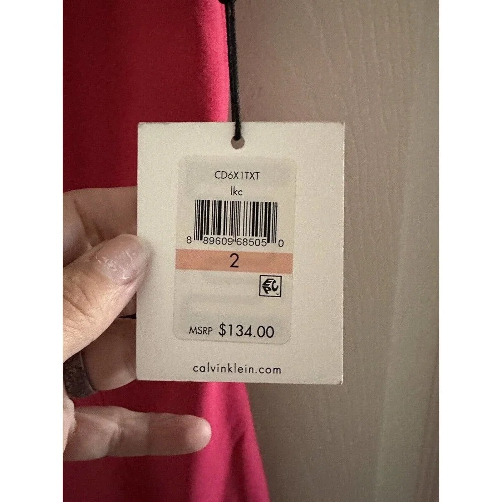 Calvin Klein Sleeveless Sheath Dress Pink Size 2 - Picture 4 of 6